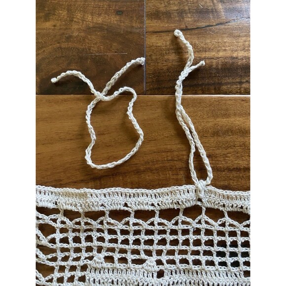 Cute Kitties Handmade Crochet Grey Short Curtain Valance Panels 100% Cotton - Picture 5 of 5